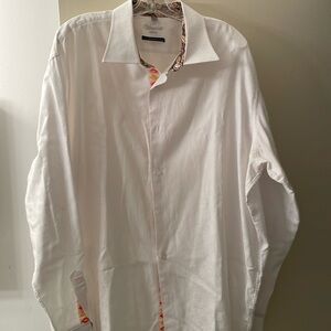 White Cotton 3XL Long Sleeve Button Down Shirt